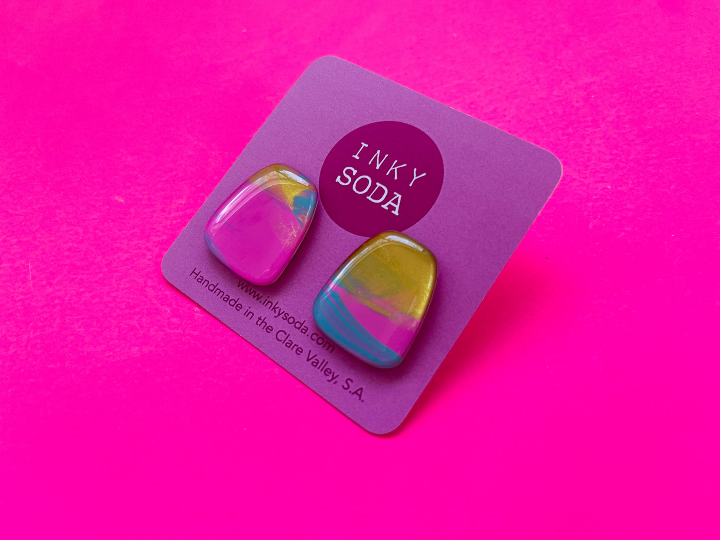 Rainbow unicorn A - SECONDS Polly Studs