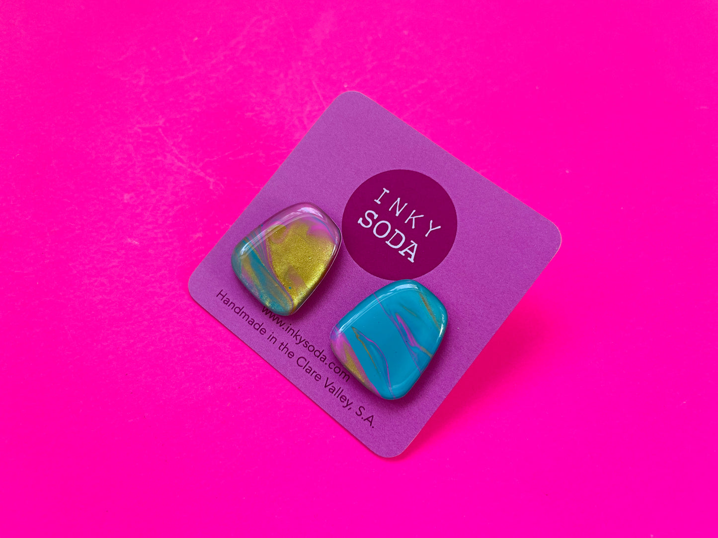 Rainbow unicorn B - SECONDS Polly Studs