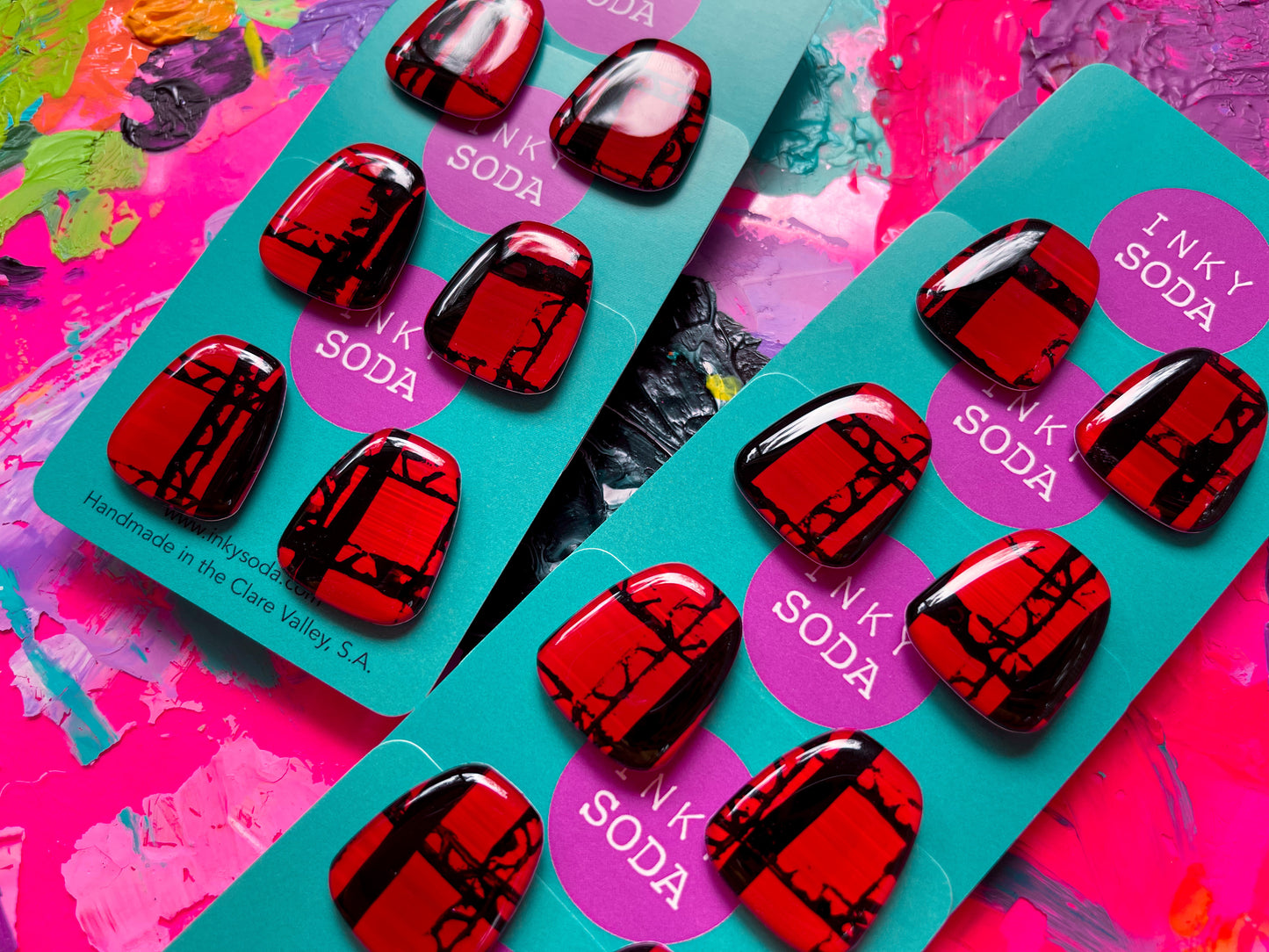 Red - Polly Studs