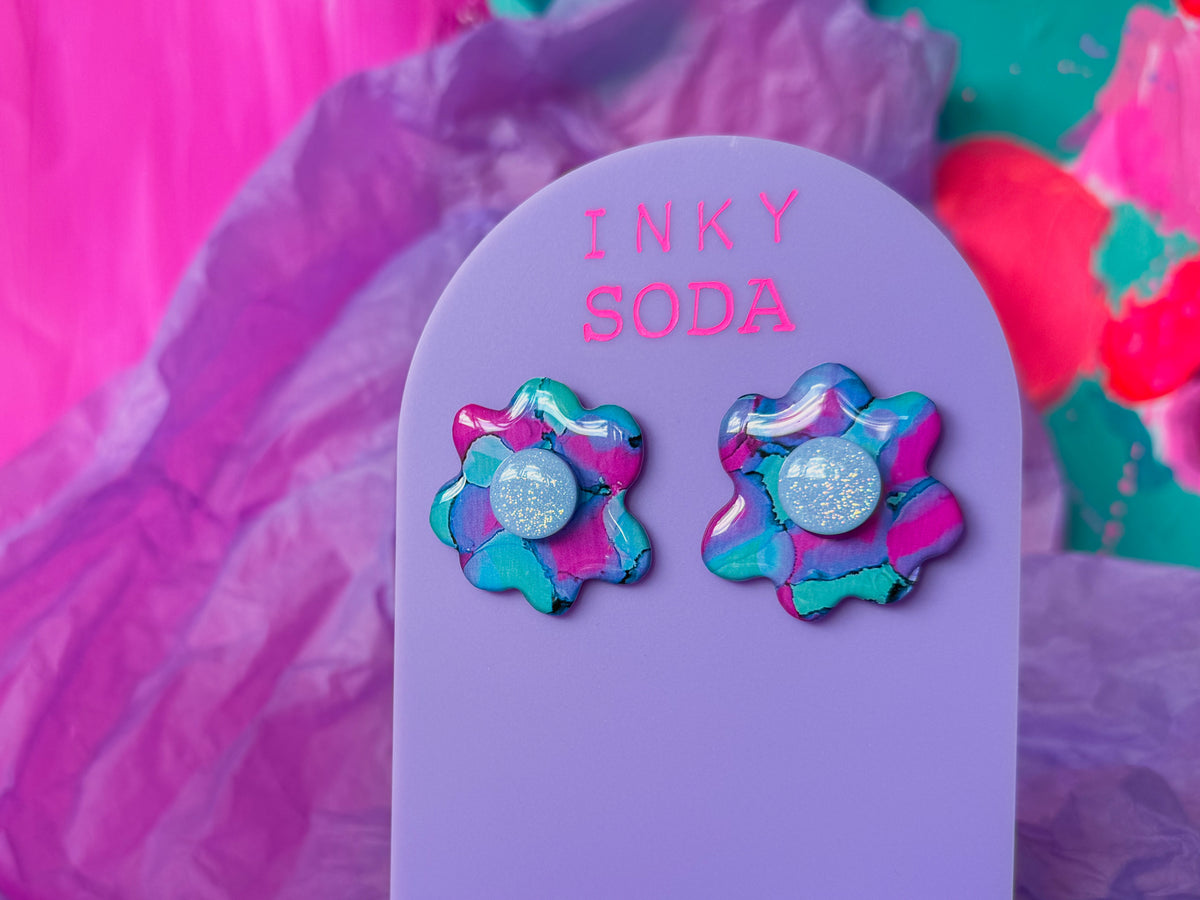 Aura - Large Flower Stud