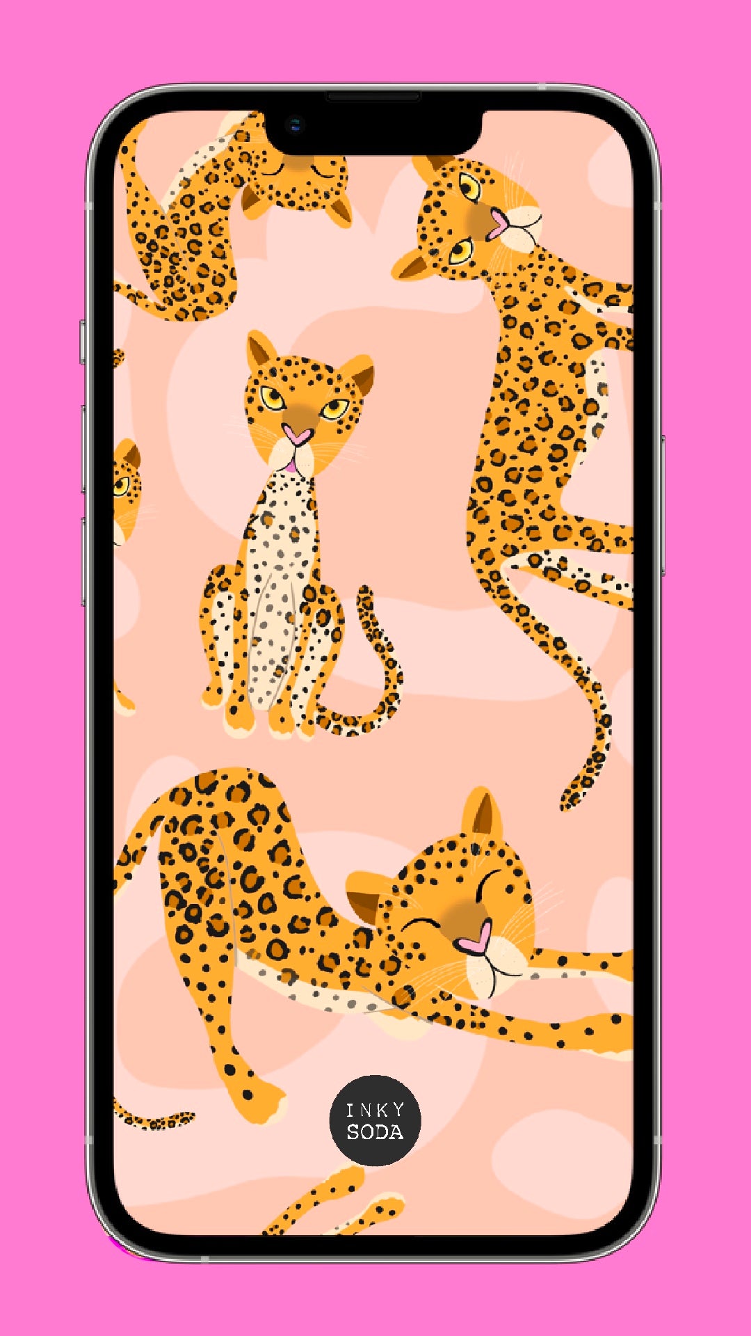 Peach Leopardess Phone wallpaper