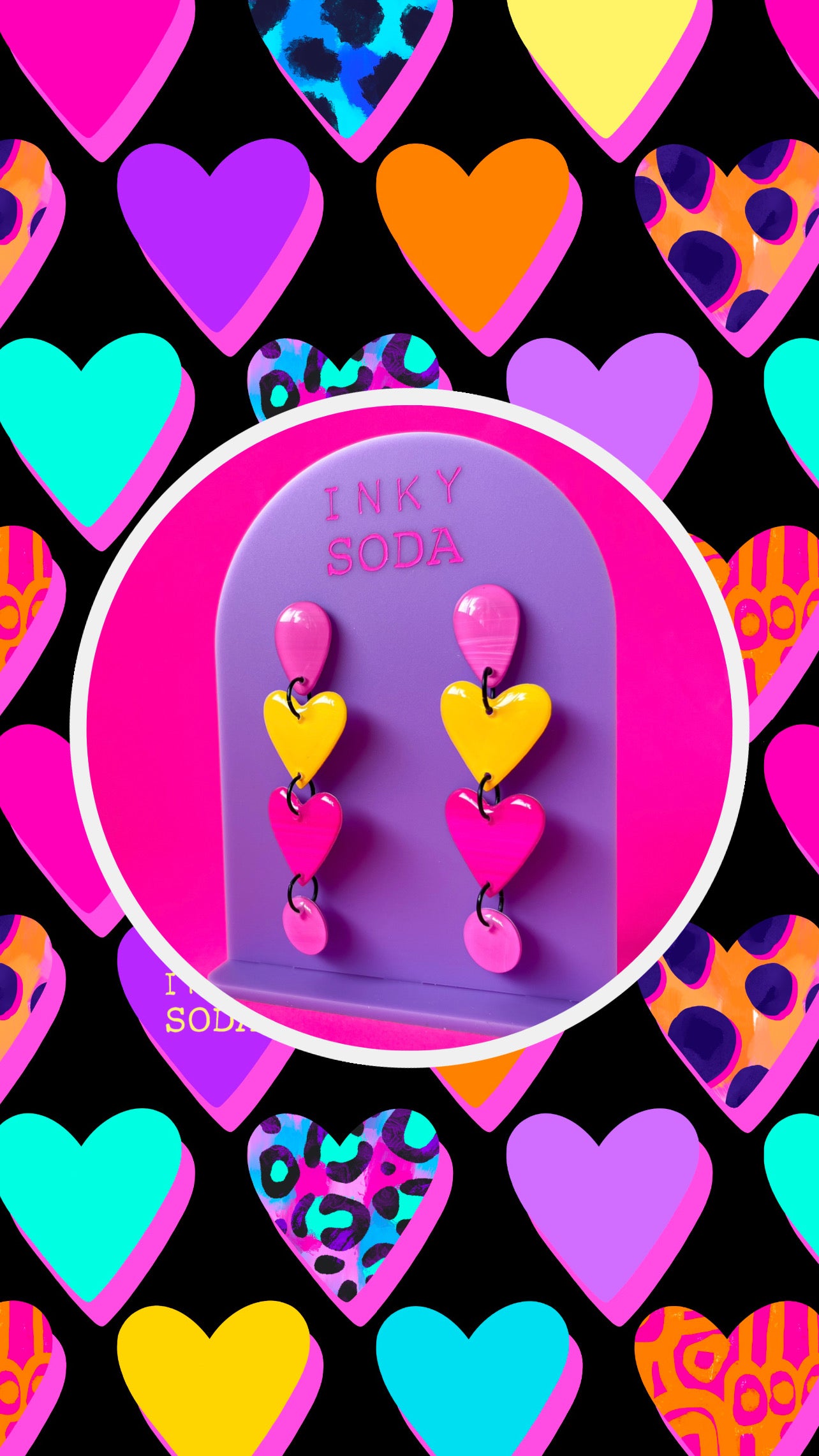 PREORDER Inky Heart Drops (pink)