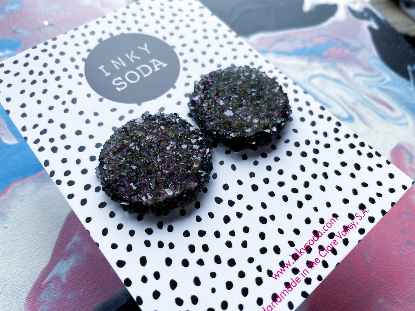 Titanium black - Crystal Whopper Studs